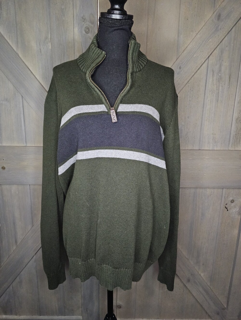 Eddie Bauer Mens Quarter Zip Sweater sz XL